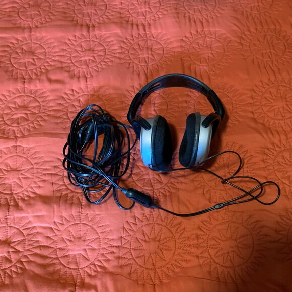$5 or 4/$10- Philips over-ear headphones with extra long cord and volume switch - Picture 1 of 4